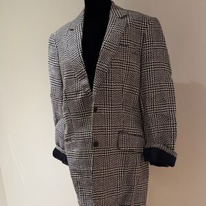 Rag and bone black and cream plaid oversized blazer.